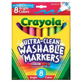 Techno Brite Washable Markers, Broad Line 8 ct.