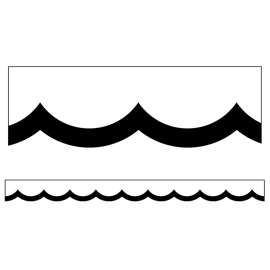 Simply Stylish Black & White Wavy Line Scalloped Borders, 39'