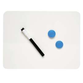 Magnetic Dry Erase Board, Two Sided, Plain/Plain, 9" x 12"