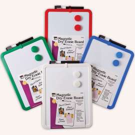 Magnetic Dry Erase Board, Marker & Magnets, Assorted, Pack of 6
