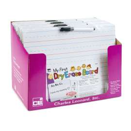 "My First" Hard Cardboard with Marker/Eraser, Two-Sided Plain/Lined, White, Pack of 12