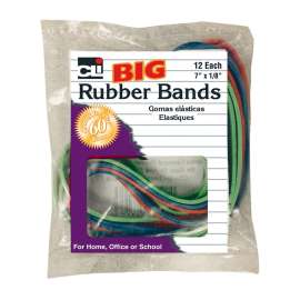 Big Rubber Bands, 7" x 1/8", 12 Per Pack, 24 Packs