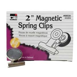 Magnetic Spring Clips, 2", 12 Per Box, 3 Boxes