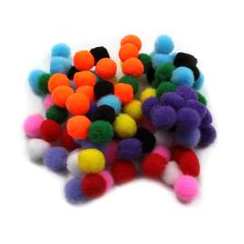 Pom-Poms - 1/2" - Asst. Colors - 100/Bg
