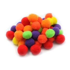 Pom-Poms - 1" - Hot Colors - 50/Bg