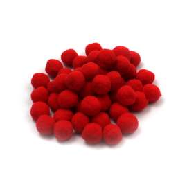 Pom-Poms 1", Red, 50 Per Pack, 12 Packs