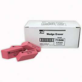 Small Synthetic Pink Wedge Eraser, Pack of 36, Bundle of 5 Packs