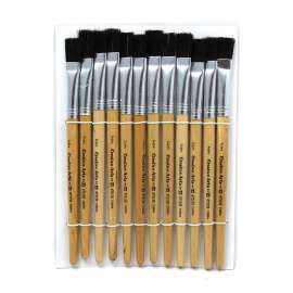 Creative Arts Stubby Handle Easel Brushes, 1/2" Wide, 12 Per Pack, 6 Packs