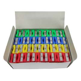 Plastic Pencil Sharpener, One Hole, Assorted Colors, 1 Sharpener