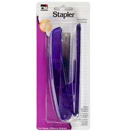 Stapler - Plastic - Full Strip - Transparent - Assorted Colors - 1/Cd