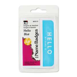 Self-Adhesive Name Badges, Hello, Blue