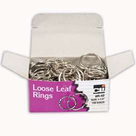 Loose Leaf Book Rings, 1-1/2", 100 Per Box, 2 Boxes