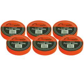 Floor Marking Tape, Orange, 1" x 36 yd, 6 Rolls