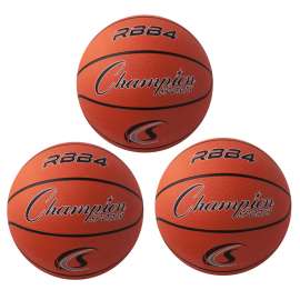 Intermediate Rubber Basketball, Orange, 3/Pack