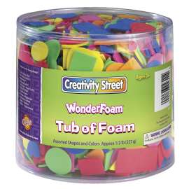 WonderFoam Craft Tub, Foam Shapes, Assorted Sizes, 1/2 lb.