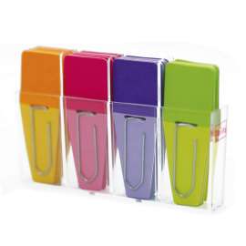 Solid Clip-Flags, Pack of 24, Pink/Violet/Lime/Green
