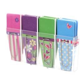 Spring Clip-Flags, Pink/Purple/Green/Blue