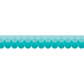 Ombre Turquoise Scallops Borders (Paint)