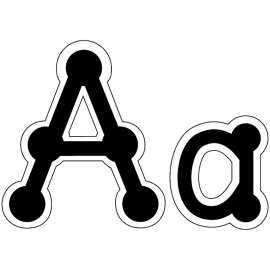 Black Dot-to-Dot 4" Uppercase Letters, 98/Pack