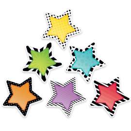 Bold & Bright Stars 6" Designer Cut-Outs, 36/Pack