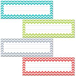 Chevron Solids Name Plates, 36/Pack