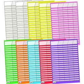 Small Vertical Incentive Charts, Big Ten Assortment, 14" x 22", Set of 10