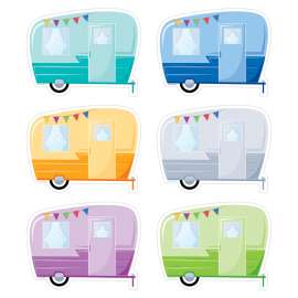 Woodland Friends Vintage Trailers 6" Designer Cut-Outs, 36 Per Pack, 3 Packs