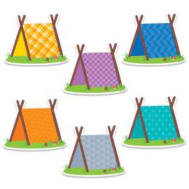 Woodland Friends Pup Tents 6" Designer Cut-Outs, 36/Pack
