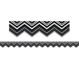 BW Chevron Border, 35 Feet