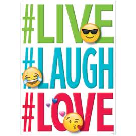 Emoji Fun Inspire U Poster, Live. Laugh. Love