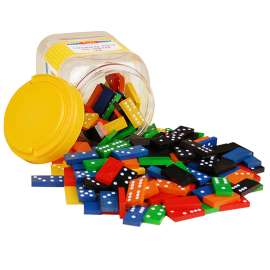 Double-Six Hardwood Color Dominoes, 168 Pieces