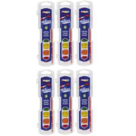 Semi-Moist Washable Watercolor Tray, 8 Colors & Brush Per Set, 6 Sets