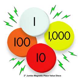 Sensational Math 4-Value Jumbo Magnetic Place Value Demonstration Discs Set