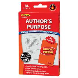 Authors Purpose Reading Comprehension Practice Cards, Red Level (Reading Level 2.0-3.5)