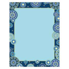 Blue Harmony -Light Blue Center Computer Paper