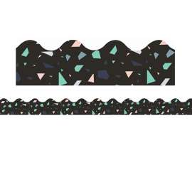Simply Sassy - Black Terrazzo Deco Trim - Extra Wide Die Cut