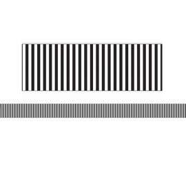 Simply Sassy - Black and White Stripe Deco Trim - Extra Wide Die Cut