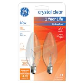 GE2PK 40W Ceil Fan Bulb