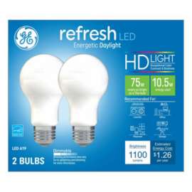 GE 2PK 10.5W 1Nat Bulb