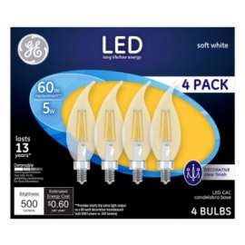 GE 4PK 5W SW CAC Bulb