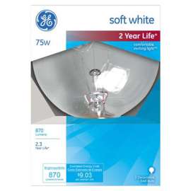GE75W 5" WHT Globe Bulb