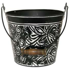 8" Char Floral Planter