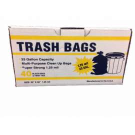 40CT 33GAL1.25M BLK Bag