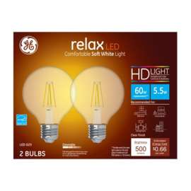 GE 2PK 5.5W SW G25 Bulb