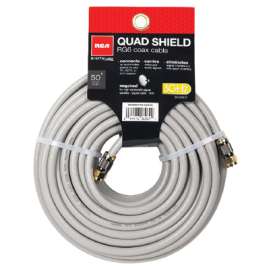 50' GRY Quad Coax Cable