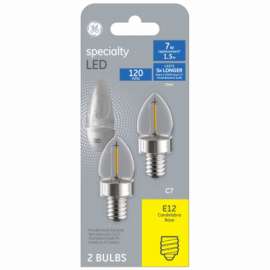 GE 2PK 1W C7 LED Bulb