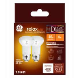 GE 2PK LED 6W R16 Bulb