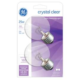 GE2PK25W CLR Globe Lamp