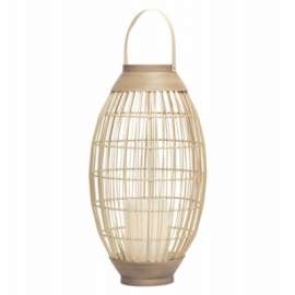 14.5" Tan Oval Lantern