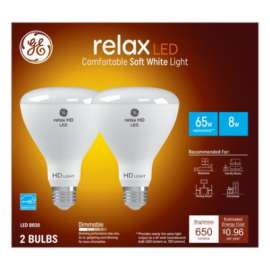 GE 2PK 8W BR30 MED Bulb